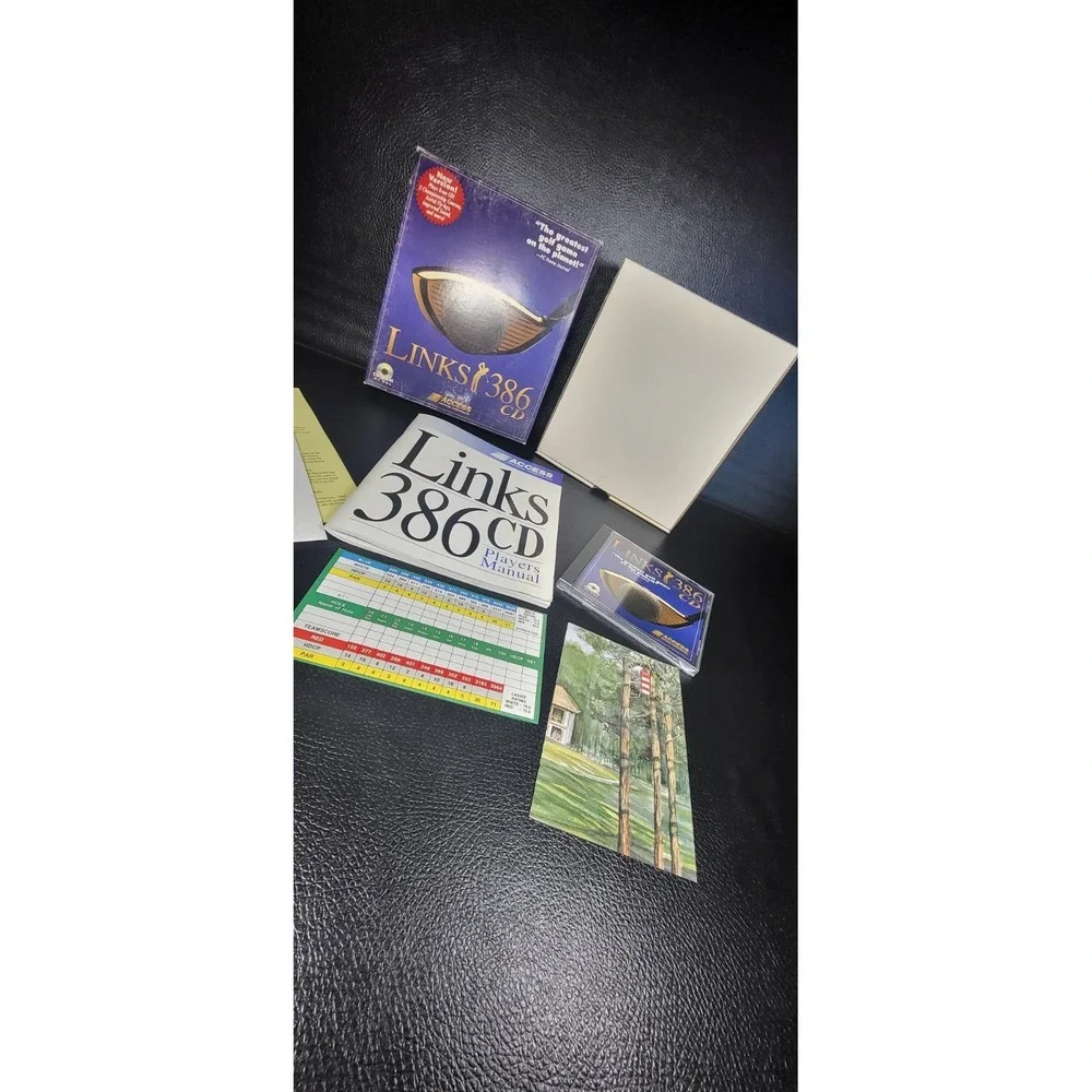 LINKS 386 CD Rom Game Golf Retro Big Box Access Software Install